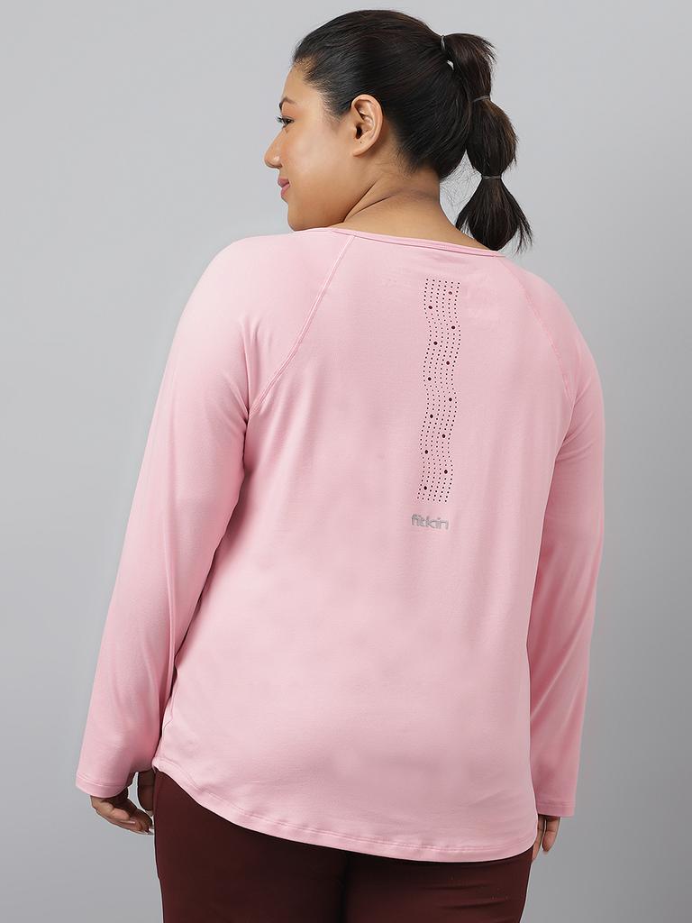 Fitkin Plus Size Anti-Odor Super Soft Nude Pink Laser Detail Long Sleeve  Tshirt - Clothing & Merch - by Fitkin Factory