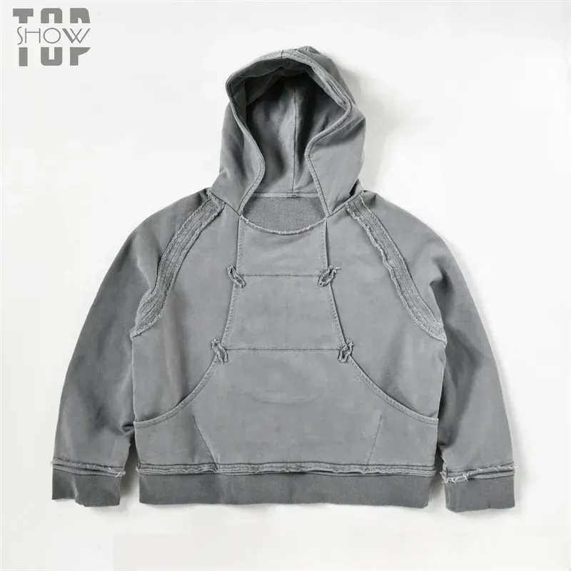 Acid wash oversized grey hoodies