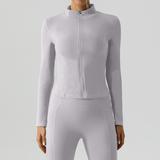 Long Sleeved Yoga Suit Jacket Zipper Running Jacket For Women