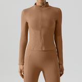 Long Sleeved Yoga Suit Jacket Zipper Running Jacket For Women