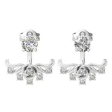 Elegant Silver Diamond Stud Earrings Women