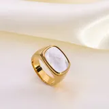Stainless Steel Gold Cowry Shell Signet