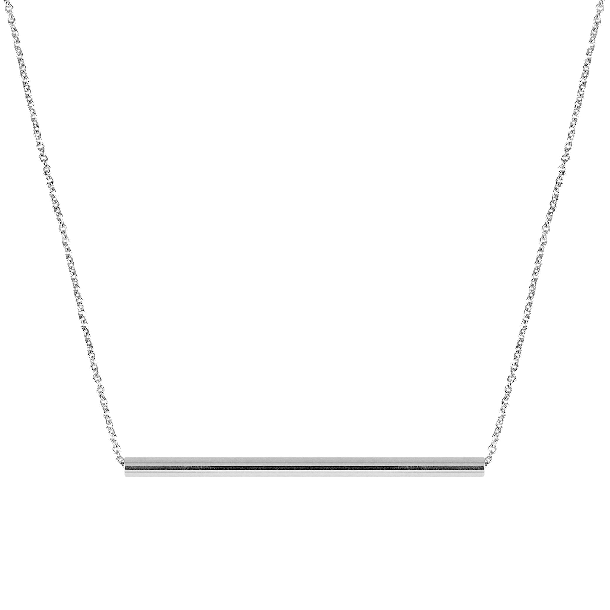 Long Balance Necklace | White Gold
