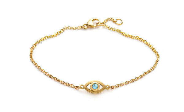 Blue Topaz Gold Plated Eye Bracelet