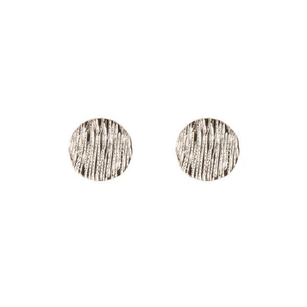 Disc Earrings | White Gold