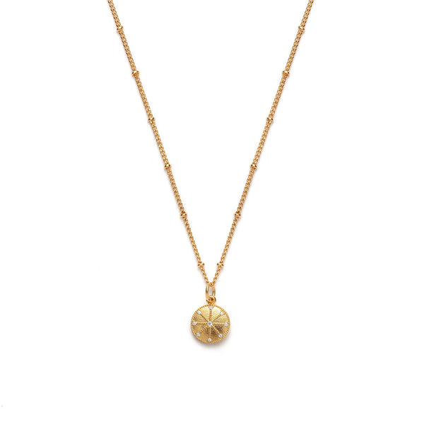 Energy Medallion Gold Plated Necklace for Global Goal #7