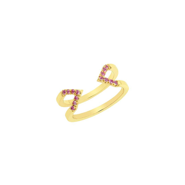 Pink Sapphire Dagger Ring - Midi | Yellow Gold