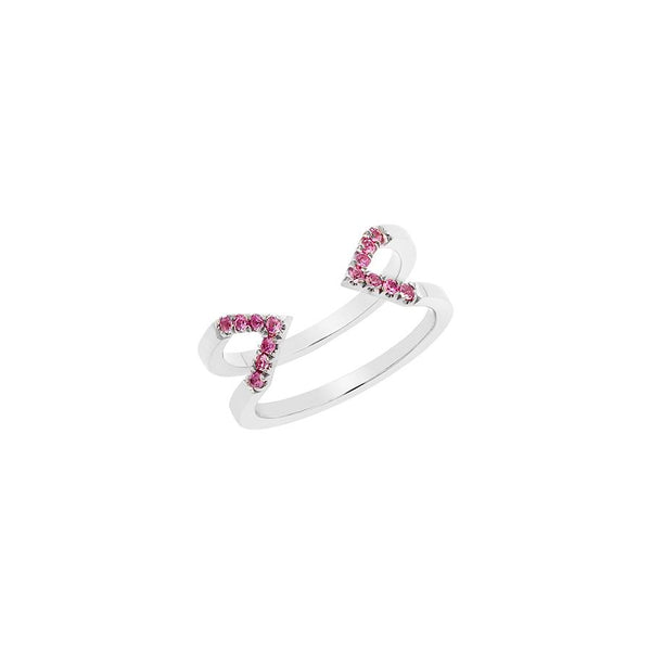 Pink Sapphire Dagger Ring - Midi | White Gold