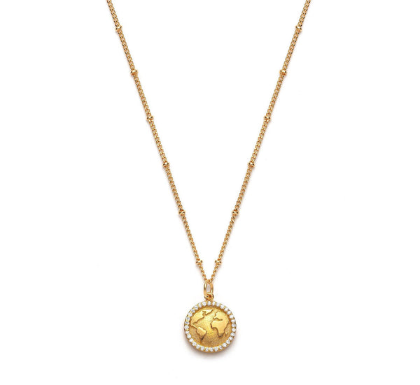 Earth Gold Plated Necklace for Global Goal #13