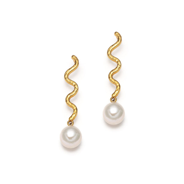 Gold and Pearl Gold Plated Earrings