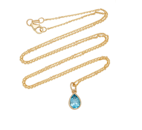 Water Drop Necklace for Global Goal #6 14k Gold