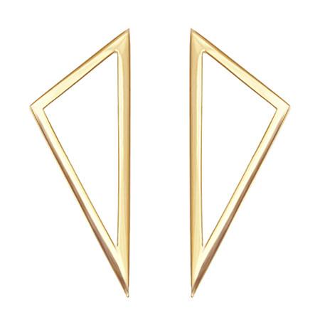 Large Triangle Earrings | Yellow Gold