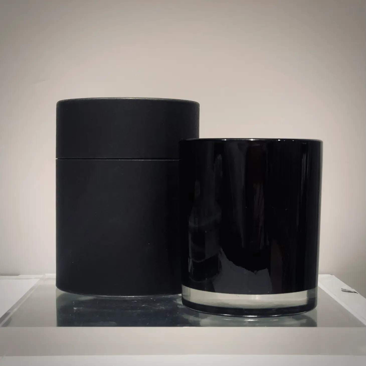 Private Label Large Minimalist Candles Black Glass/Gift Box