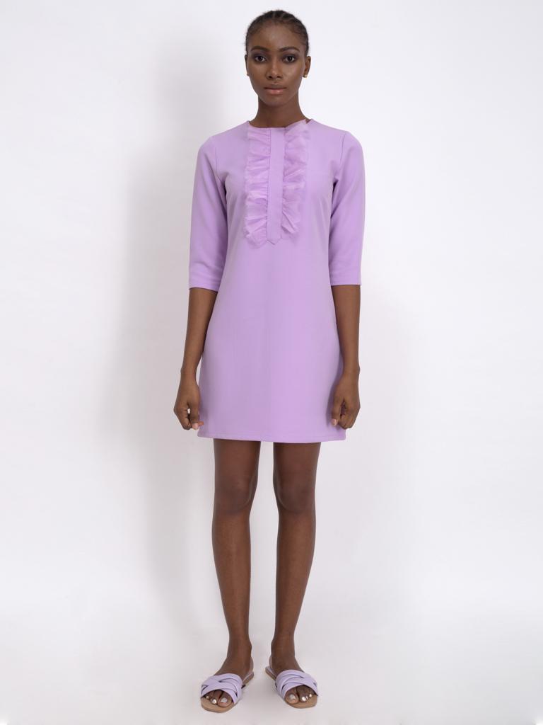 Lavender Front Ruffle Dress