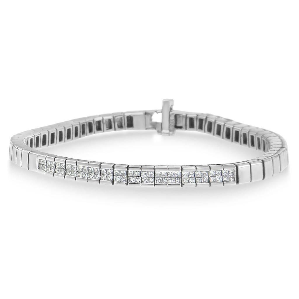 14K White Gold Princess Cut Diamond Bracelet (1.00 cttw, H-I Color, SI1-SI2 Clarity)