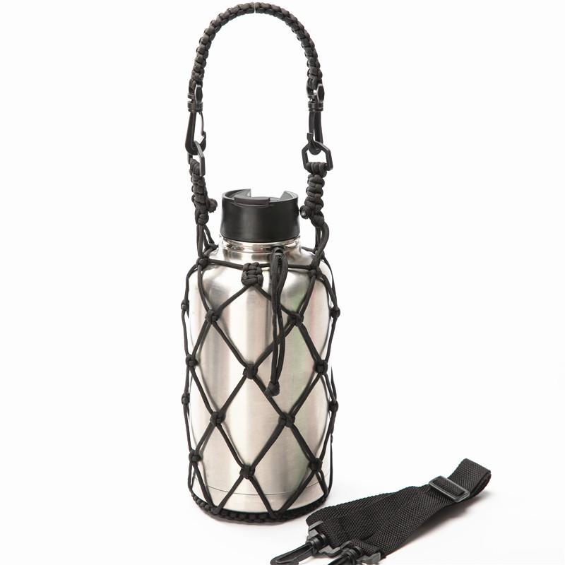 Handmade paracord weave net bottle holder outdoor hiking water bottle holder