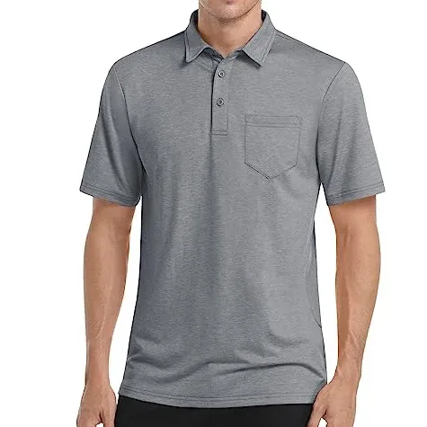 Heather Polo Shirts with 3 Buttons