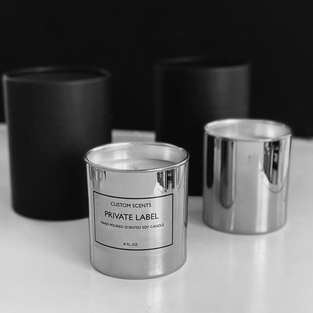 Private Label Silver Platinum Candles | Custom Fragrance