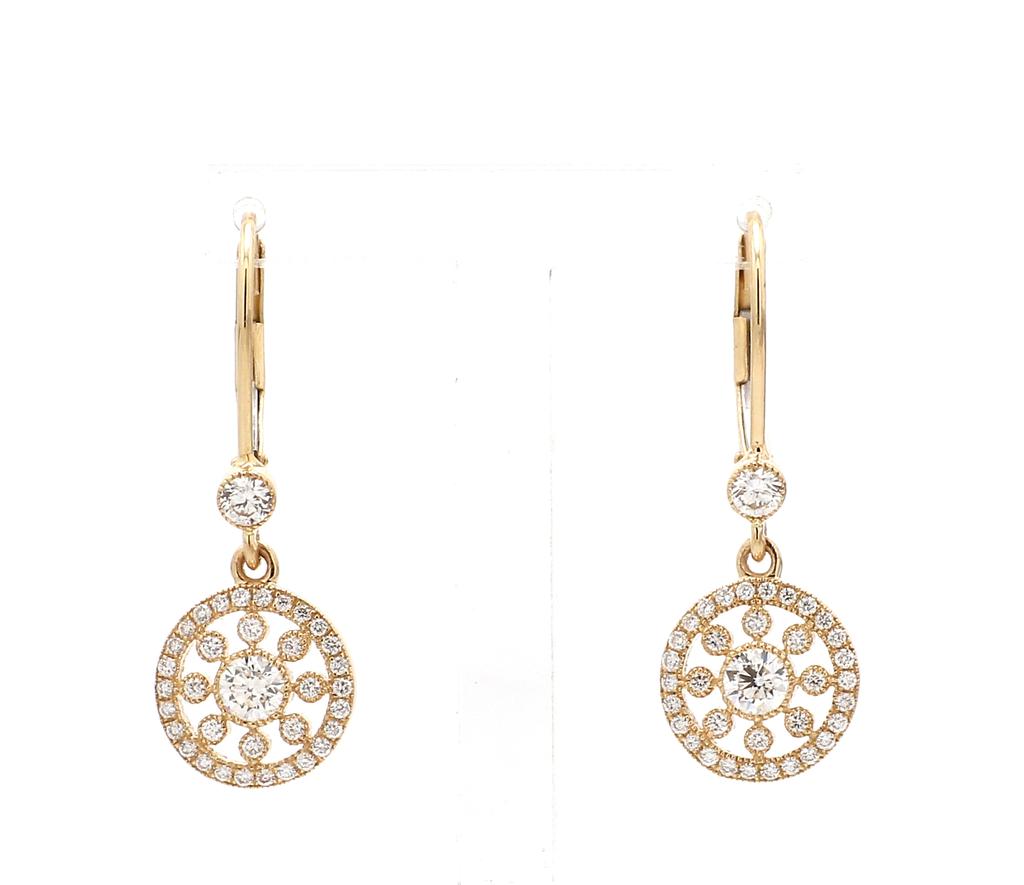 18K yellow gold diamond earrings