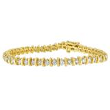14K Yellow Gold Round-Cut Diamond Link Bracelet (3.00 cttw, H-I Color, I1-I2 Clarity)