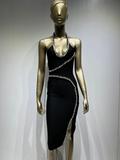 Luxury Stone Halter Bodycon Dress