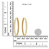 14K Yellow Gold 1.0 Cttw Round Brilliant Cut Diamond Channel Set Circle Hoop Earrings (I-J Color, I1-I2 Clarity)