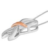 Two-Toned Silver Bow Pendant Necklace