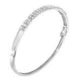 14K White Gold Round And Baguette-cut Diamond Bangle (1 cttw, H-I Color, SI2-I1 Clarity)