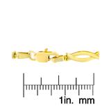 10K Yellow Gold Round Cut Diamond Open Link Bracelet (0.06 cttw, I-J Color, I2-I3 Clarity)