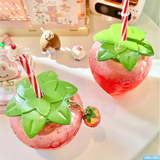Plastic Drink Kawaii Strawberry Cup