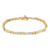 10K Yellow Gold Diamond Link Bracelet (1/2 cttw, I-J Color, I2-I3 Clarity)