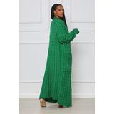 Casual Coat Long Sleeve Plain Long Knitted Sweater Cardigan Women