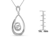 Espira .925 Sterling Silver 1/25 cttw Diamond Accent Tear Drop Swirl Pendant Necklace (H-I, I2-I3)