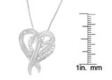Sterling Silver Round Cut Diamond Wrapped in Love Heart Pendant Necklace (0.10 cttw, I-J Color, I2-I3 Clarity)
