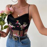 Floral Embrodery Bodysuit 