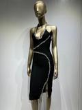 Luxury Stone Halter Bodycon Dress