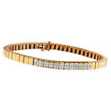 14K Yellow Gold Princess Cut Diamond Banded Bracelet (1.00 cttw, G-H Color, VS1-VS2 Clarity)