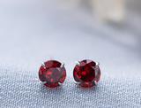 Silver inlaid colored zircon Ear Studs