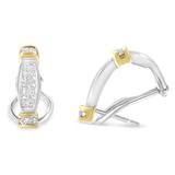 14K Two-Toned Gold Round and Princess Cut Diamond Earrings (0.5 cttw, H-I Color, SI2-I1 Clarity)