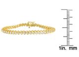 14K Yellow Gold Round Cut Bonded Diamond Bracelet (2 cttw, I-J Color, I1-I2 Clarity)