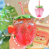 Plastic Drink Kawaii Strawberry Cup