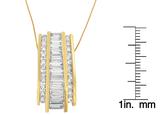 14K Yellow Gold Baguette and Round Cut Diamond Banded Pendant Necklace (4 1/2 cttw, H-I Color, SI1-SI2 Clarity)