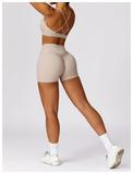 Brushed Yoga Suit Outer Wear Tight Exercise Suit Quick Dry Running Fitness Bra Shorts Set