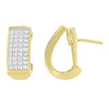 14K Yellow Gold 1 cttw Princess Cut Diamond Earrings (H-I, VS2-SI1)