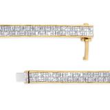 Classic 14K Yellow Gold Baguette and Princess Cut Diamond Eternity Bracelet (8 5/8 cttw, G-H Color, VS2-SI1 Clarity)