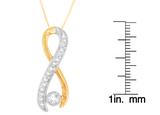 10K Two-Tone Gold 1/5 cttw Diamond Radiant Ribbon Pendant Necklace (H-I, I1-I2)