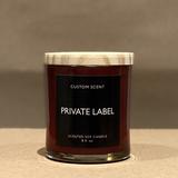 Private Label Custom Scented Candles Amber Glass Wood Lid 