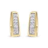 14K Yellow Gold 1 cttw Baguette and Princess Cut Diamond Earrings (H-I, VS1-VS2)