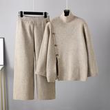 Knitted Turtleneck Sweater Two Piece Lounge Set