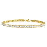 14K Yellow Gold Round-Cut Diamond Square Link Bracelet (1.00 cttw, H-I Color, I2-I3 Clarity)